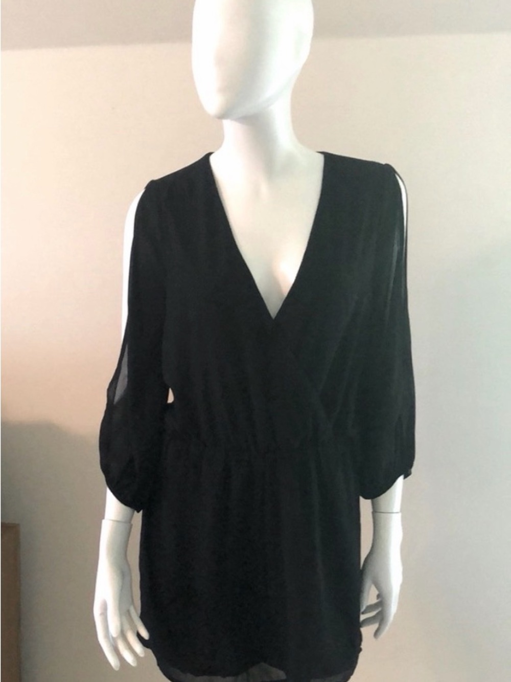 Lulu's Black Wrap-Front Jumpsuit - Picture 4 of 4